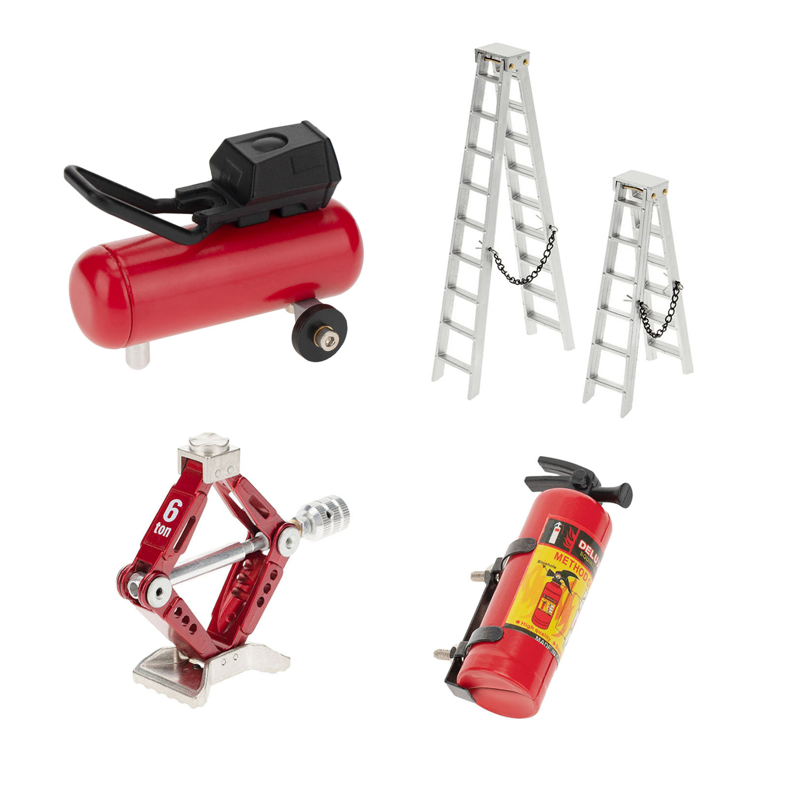 Model Car Fire Extinguisher Ladder Scissor Jack Air Pump for 1/10 RC Crawler