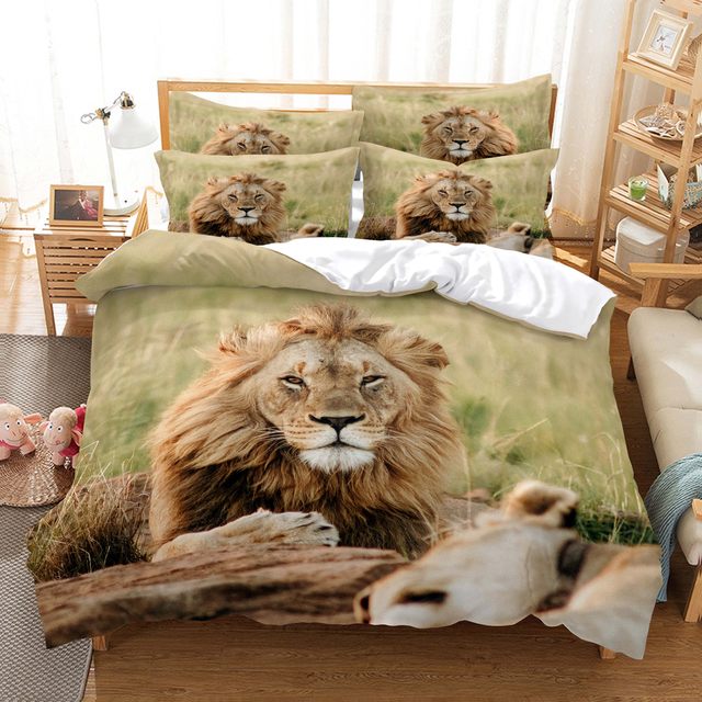 Stampa animale cane, leone, tigre, orso Set biancheria da letto  matrimoniale Ropa De Cama 240x260 Set camera da letto copripiumino  federa/senza copriletti - AliExpress