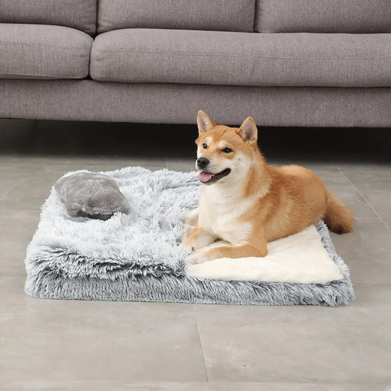 Arctic Velvet Cats Dogs Bed Soft Warm Cushion Anti-Slip Hooded 2 in 1 Puppy Calming Pet Bed Super Soft