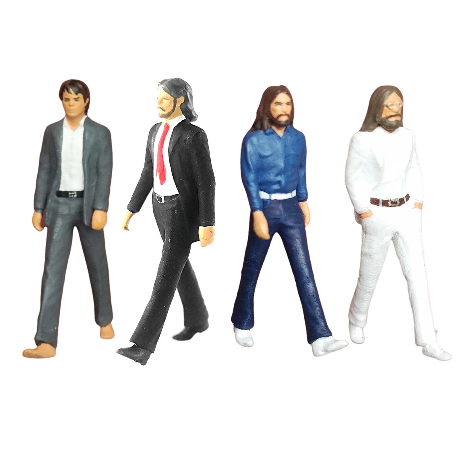 Resin Tiny 1/64 Character Diorama Cool Man Band Member Figures Model Train Road Buliding Layout Children Toy