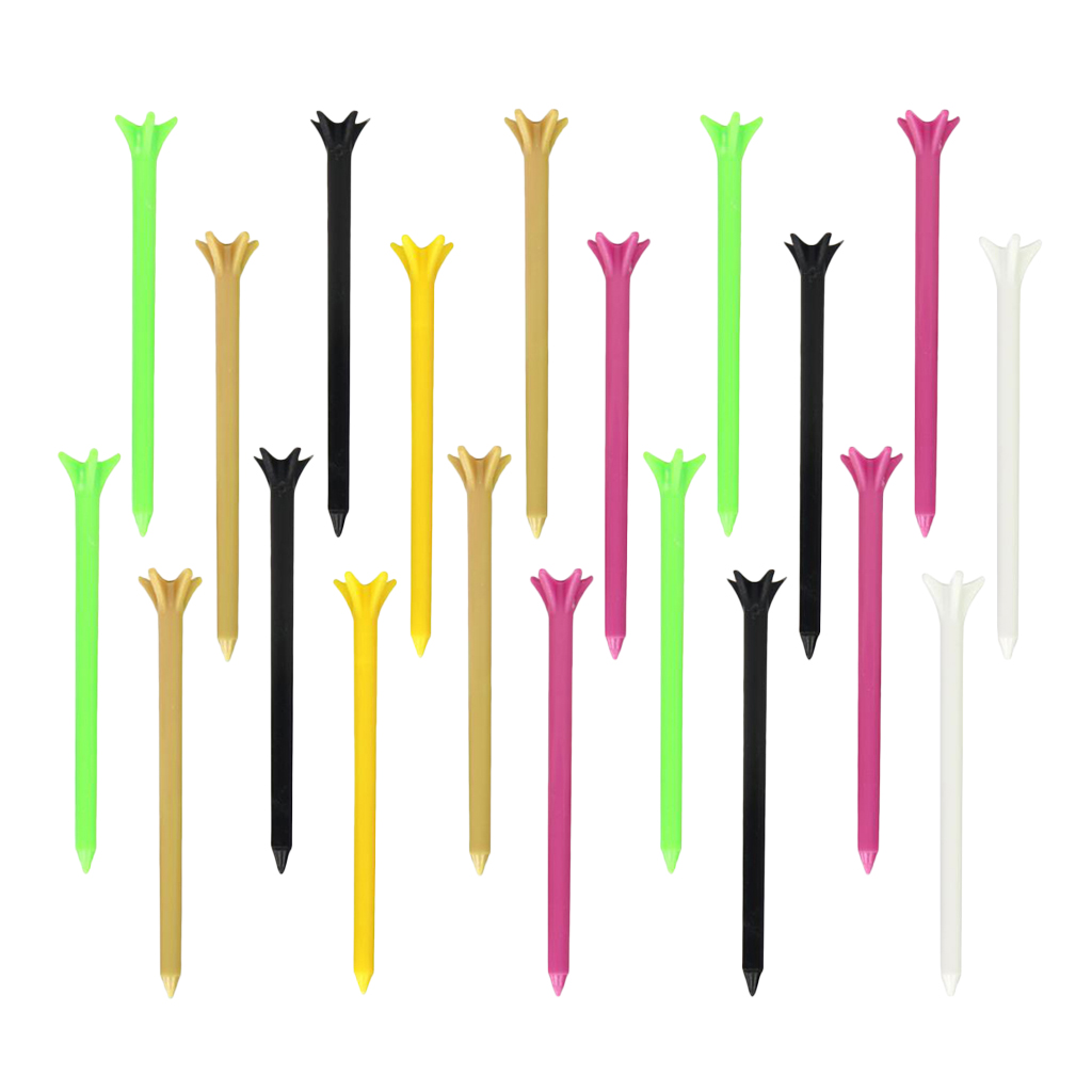 20x PE Plastic Golf Tee 3-1/4 Inch Durable Claw Tees Training Aids Assorted