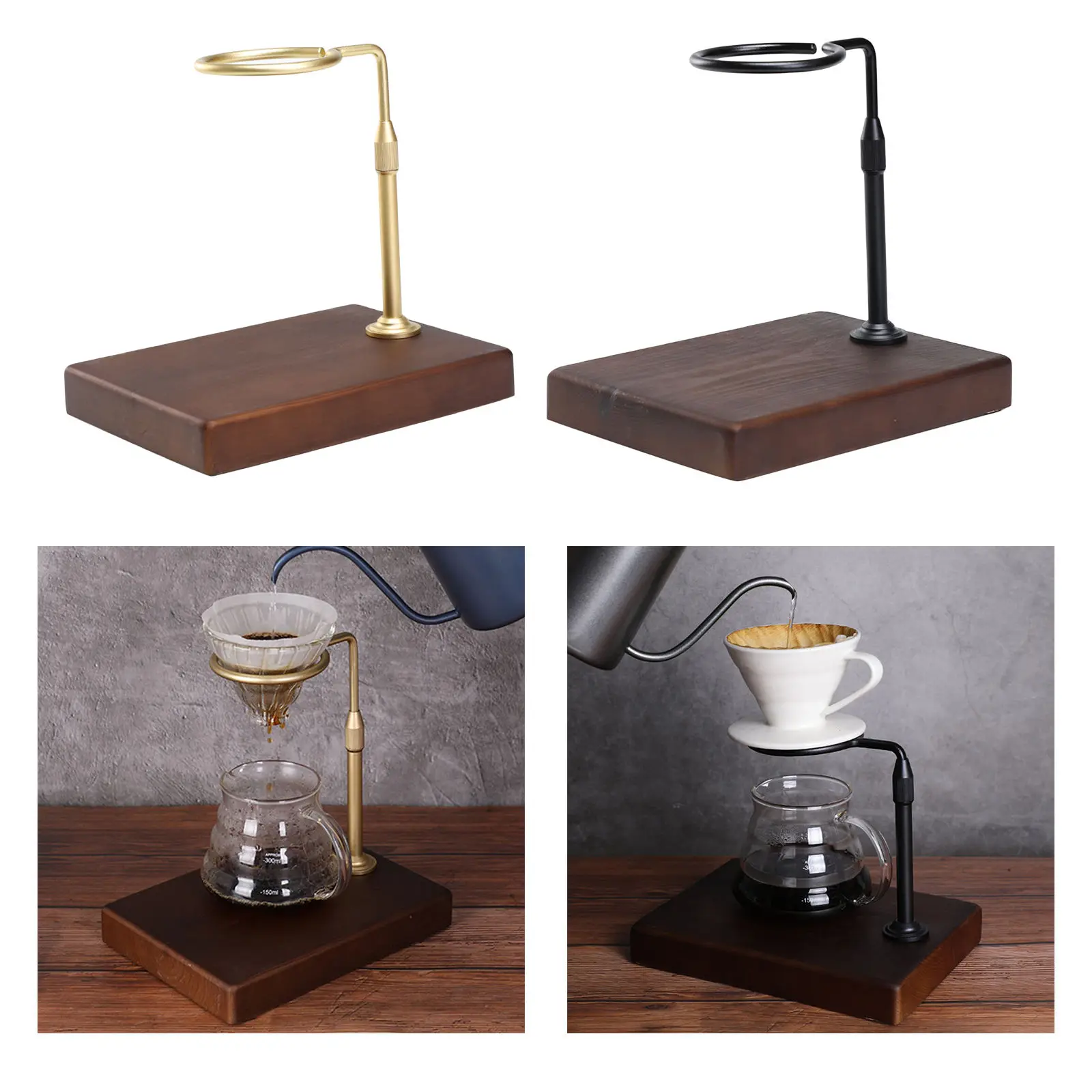 Coffee Dripper Stand Filter Holder Tray Station Tea Dripping Height Adjustable for Home Kitchen Cafe Coffee Maker