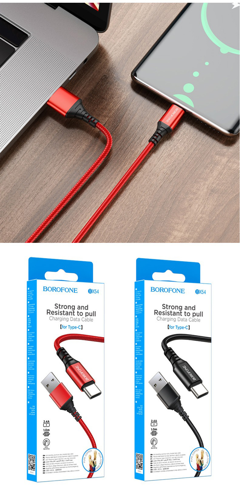 BOROFONE BX54 USB Fast Charging Cable Type C Port Micro USB Port borofone-bx54-usb-fast-charging-cable-type-c-port-micro-usb-port
