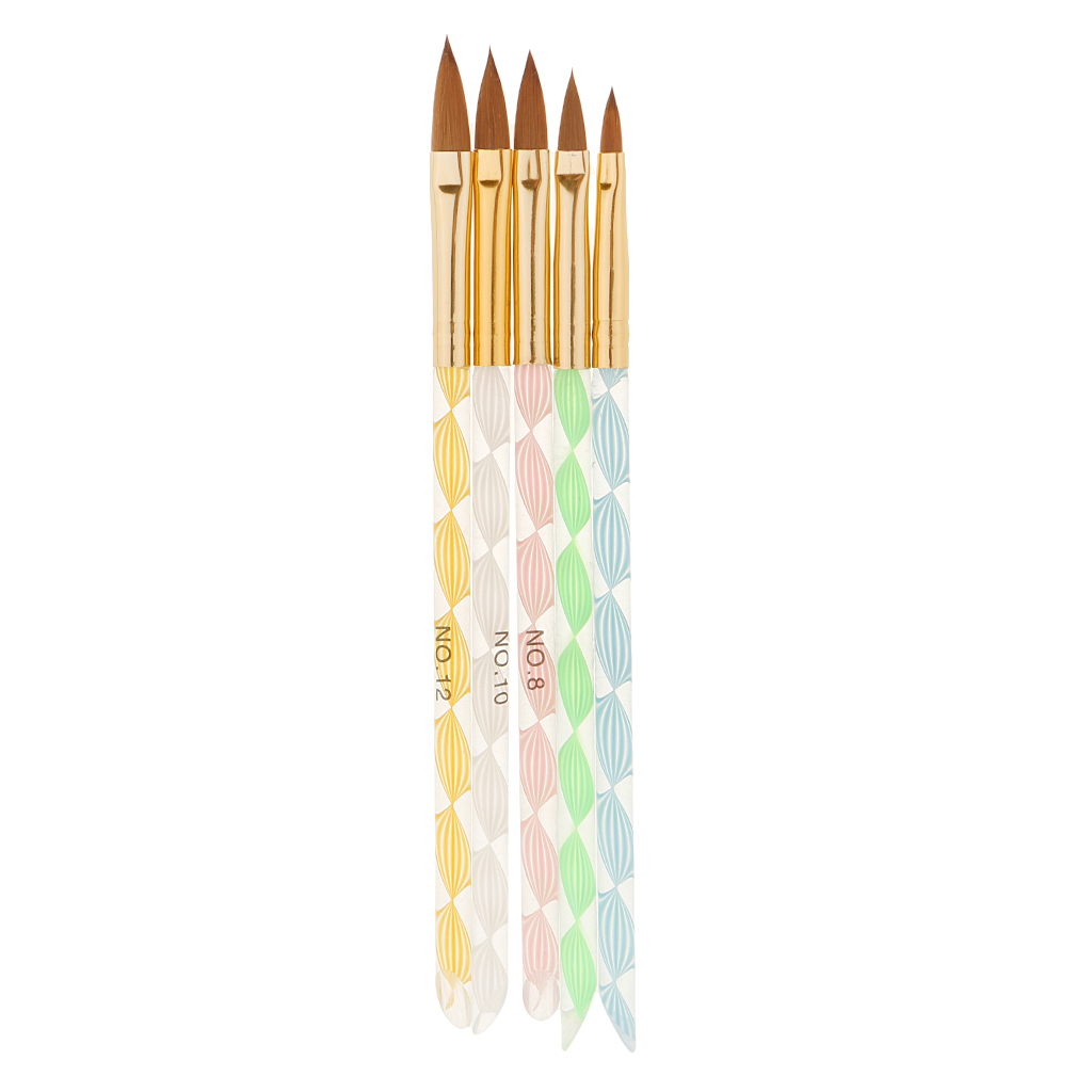 5pcs Arcylic Nail Art Gel Design Pen Painting Gradient Brush Drawing Tool