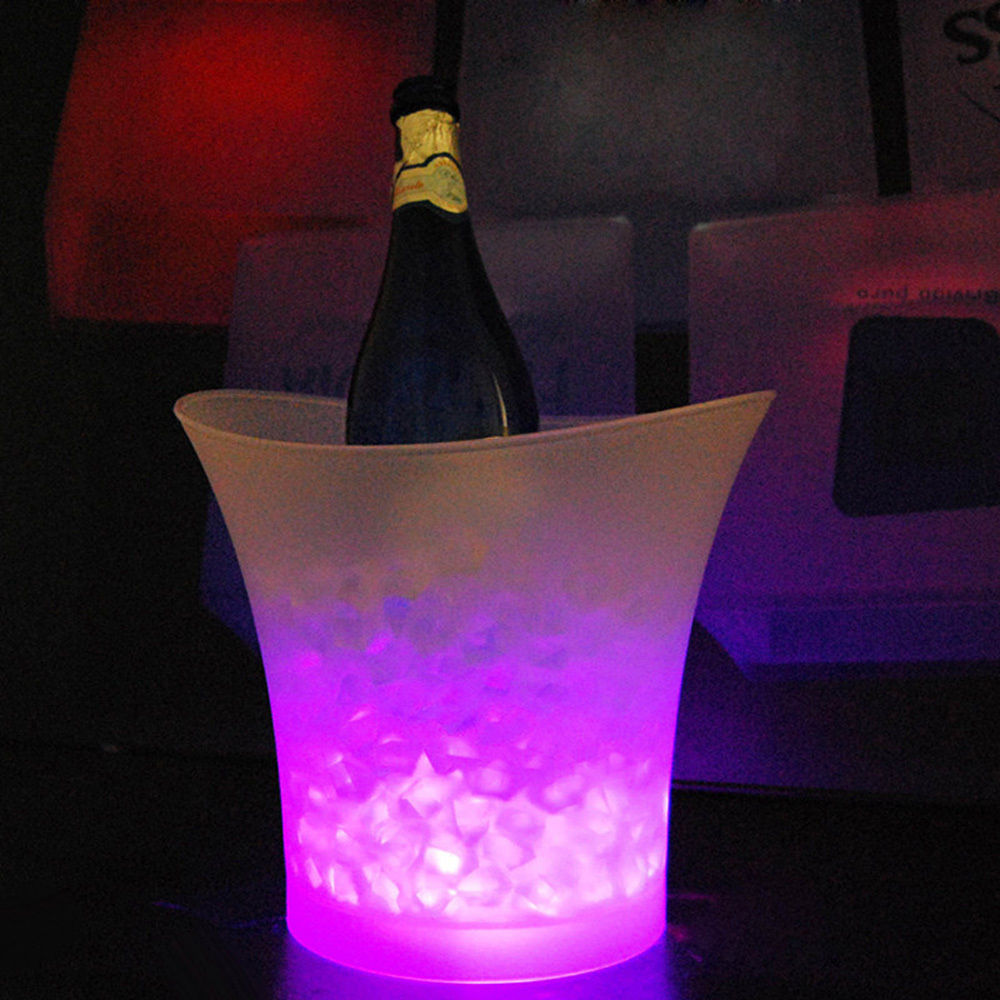 5L 4 Colors LED Ice Bucket Champagne Wine Beer Cooler Night Party KTV Clubs Freeze Container Nightclub Ice Bag