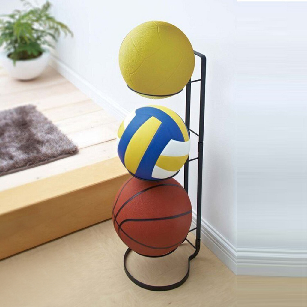Football Basketball Volleyball Display Storage Rack Holder Space Saver basketball accessories rack football stand garage