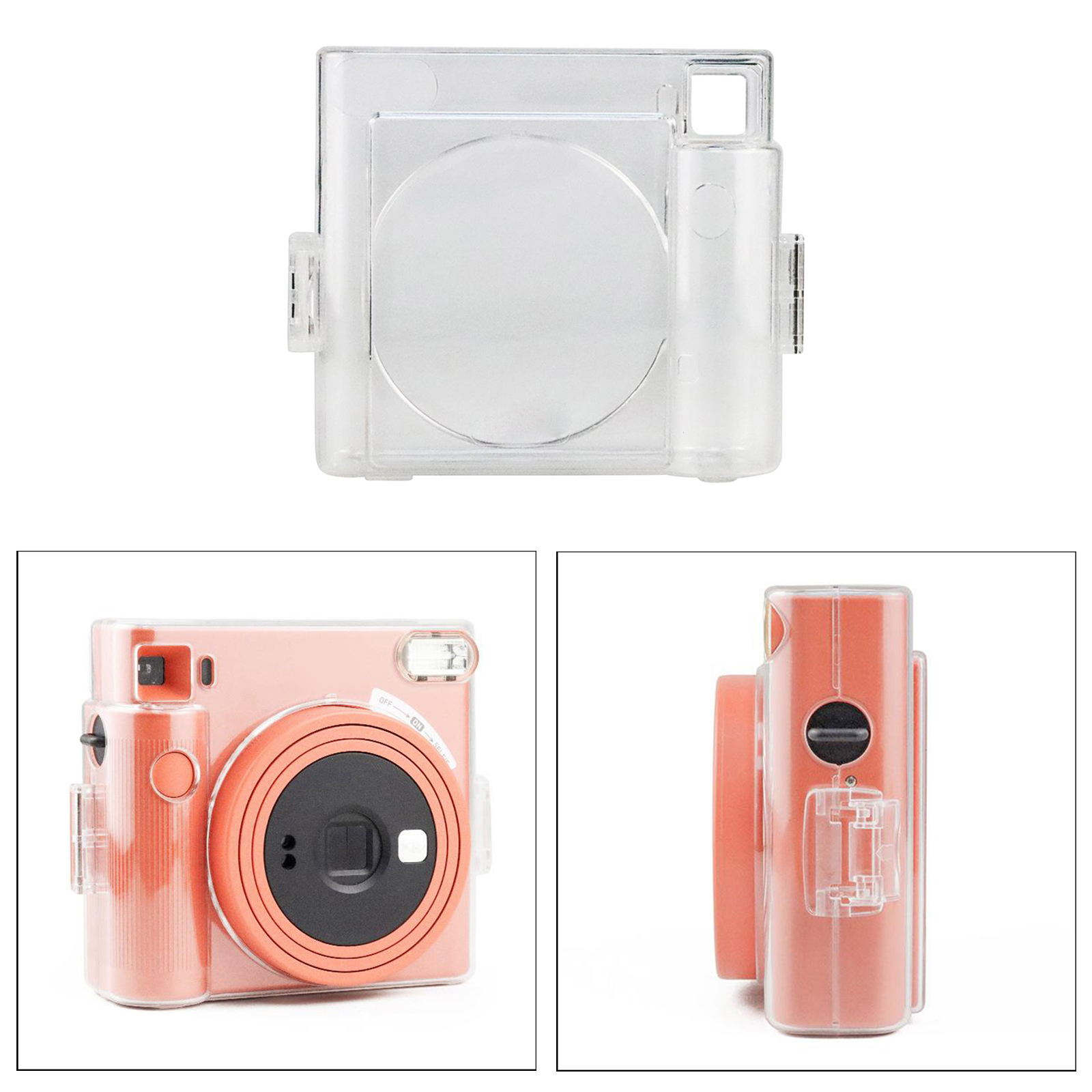 PVC Protective Case Cover Pouch with Removable Shoulder Strap Transparent for Fujifilm Instax Square SQ1 Camera