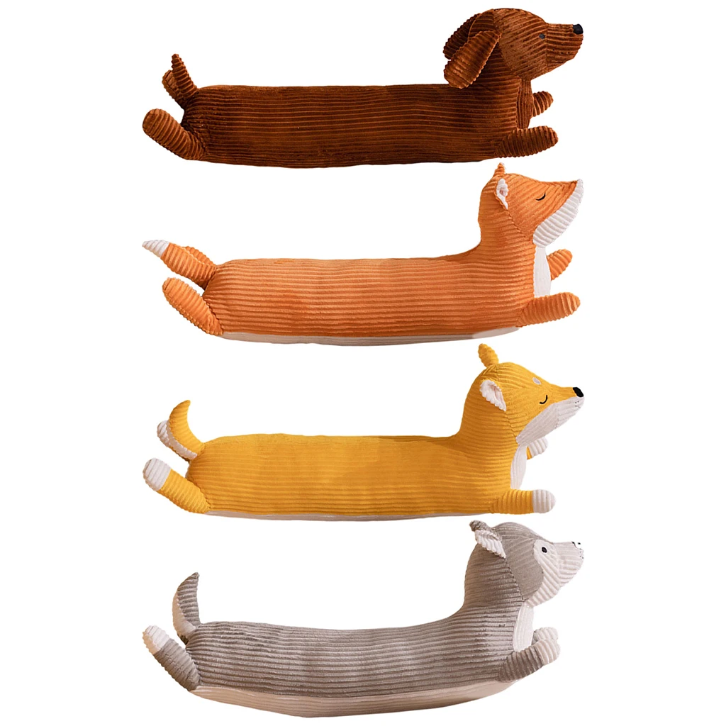 Office 110cm Long Dachshund Plush Toy Soft Stuffed Cartoon Animal Husky / Fox / Shiba Inu Pillow Cushion Gifts