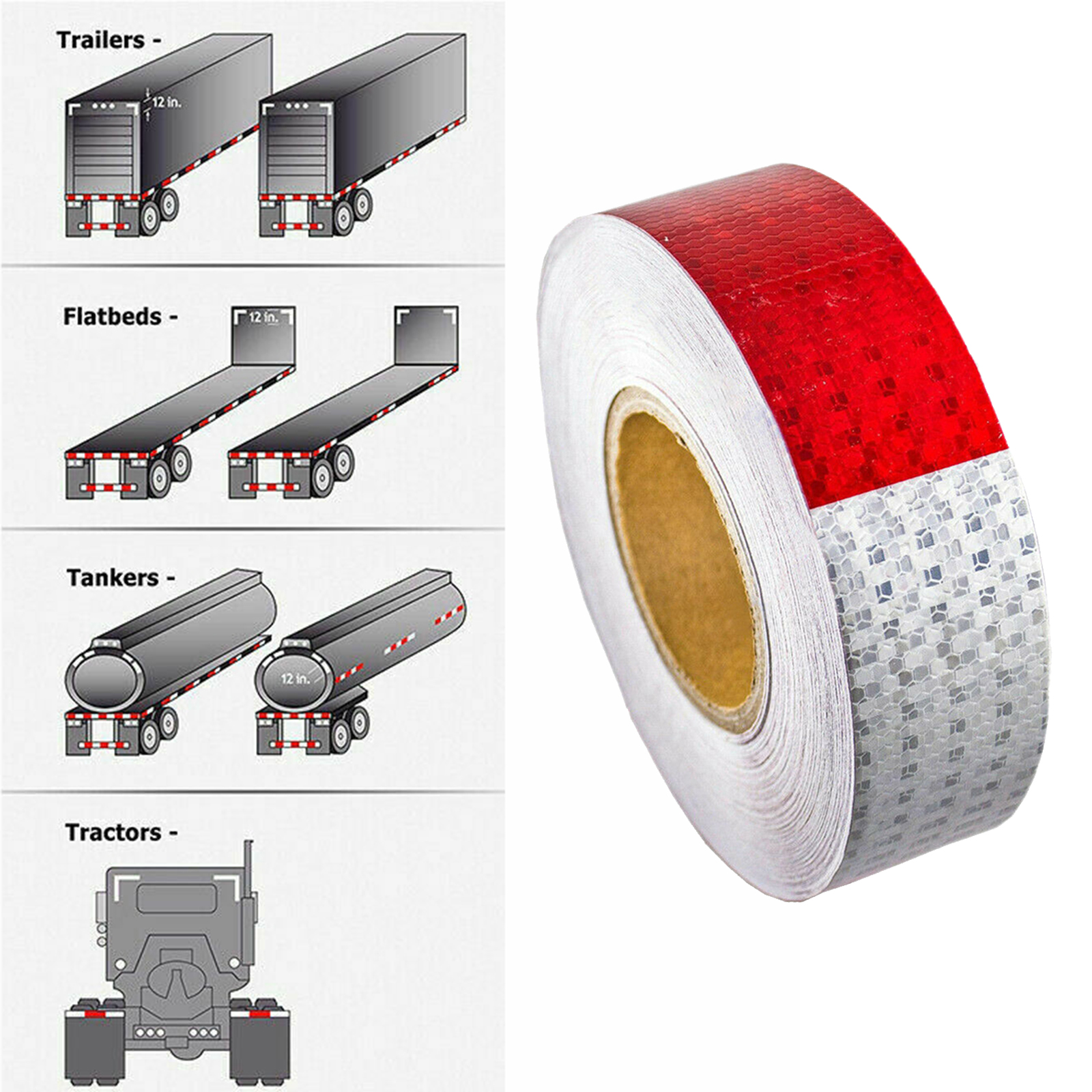 45m x 5cm Safety Warning Tape Reflective Tape Self adhesive Tape Reflective Strip Traffic Reflective Sticker