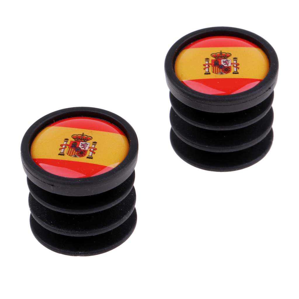 Push-in Handlebar End Plugs Plastic National Flag Bike Grips Accessories