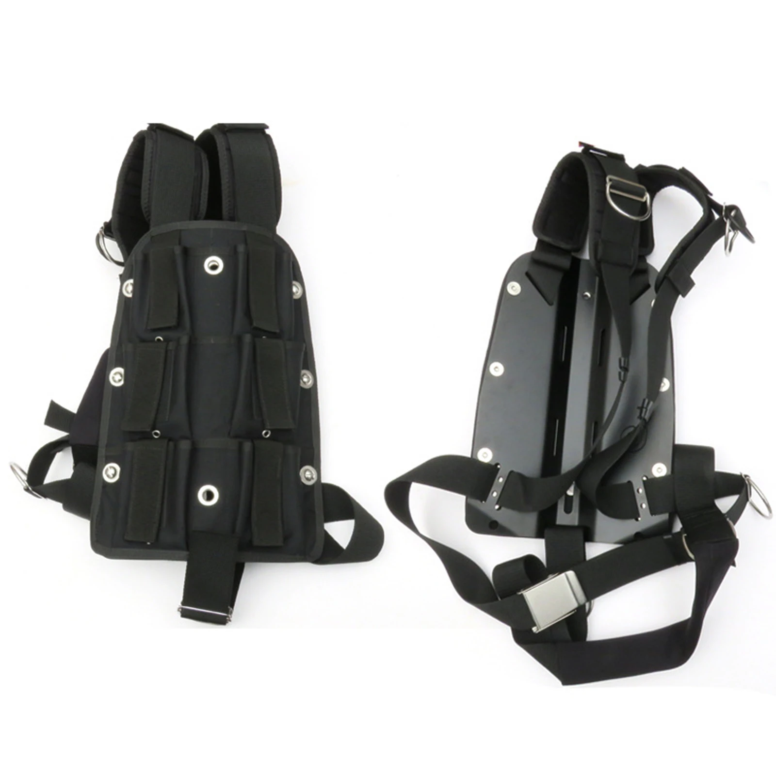 13lbs Nylon Diving Backplate Harness Scuba Dive Weight Plate Pad Pockets