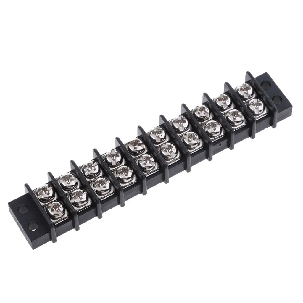 Marine Boat RV 10 Gang Barrier Type Junction Block with 8-32 Screw Terminals