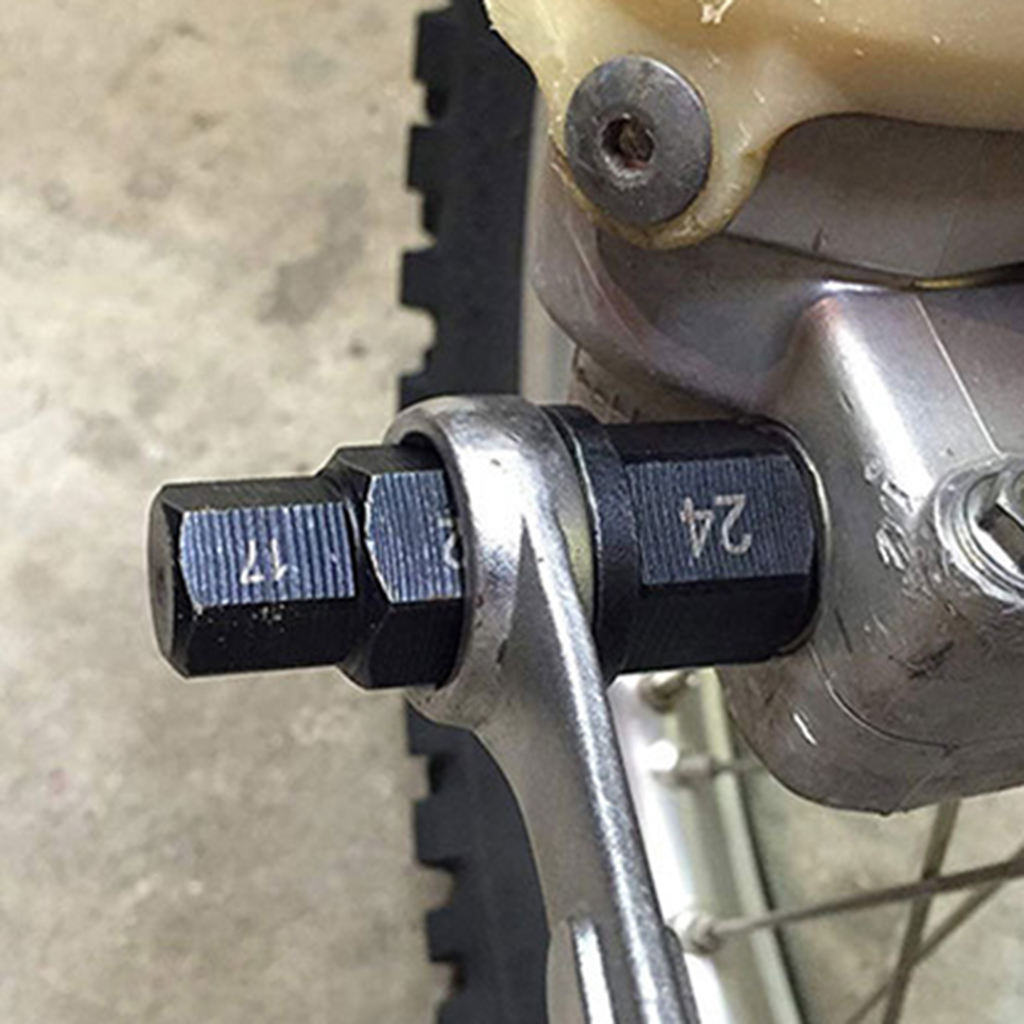 Motorcycle Front Rear Wheel Axle Hex 17-24mm Axle Hex Spindle Driver Removal Tool, Universal Fits