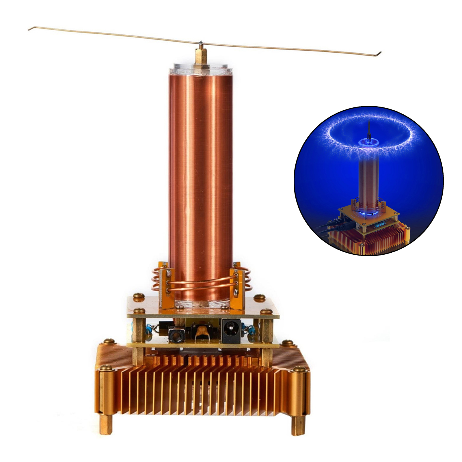 DIY Small Tesla Coil Kit Plasma Speaker Wireless Transmission + Power DC24V3A for Physics Teaching Experiment DIY Board