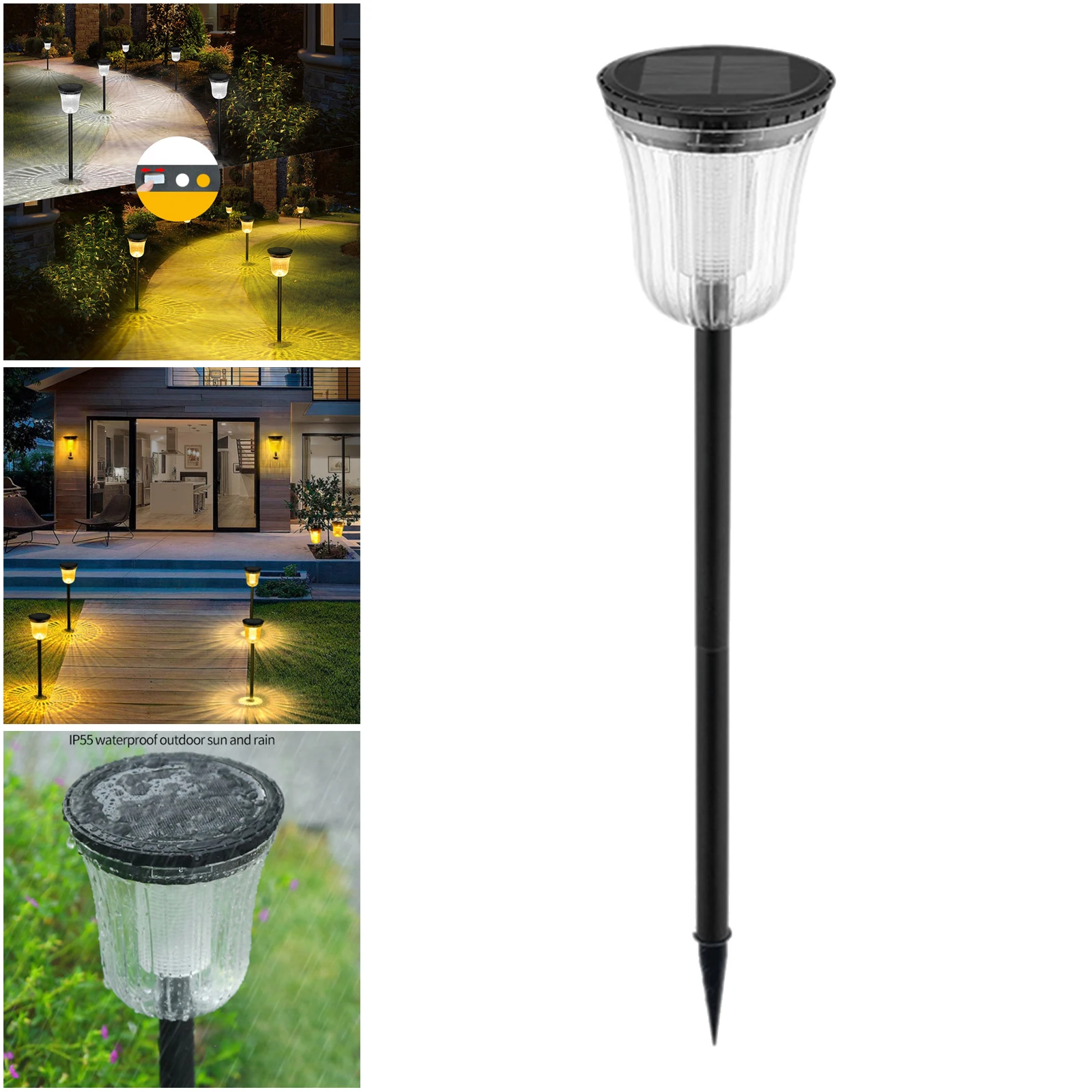 Outdoor Garden Solar Landscape Spotlight LED Wall Lights Decor Yard Lawn Driveway Pool Backyard Garage