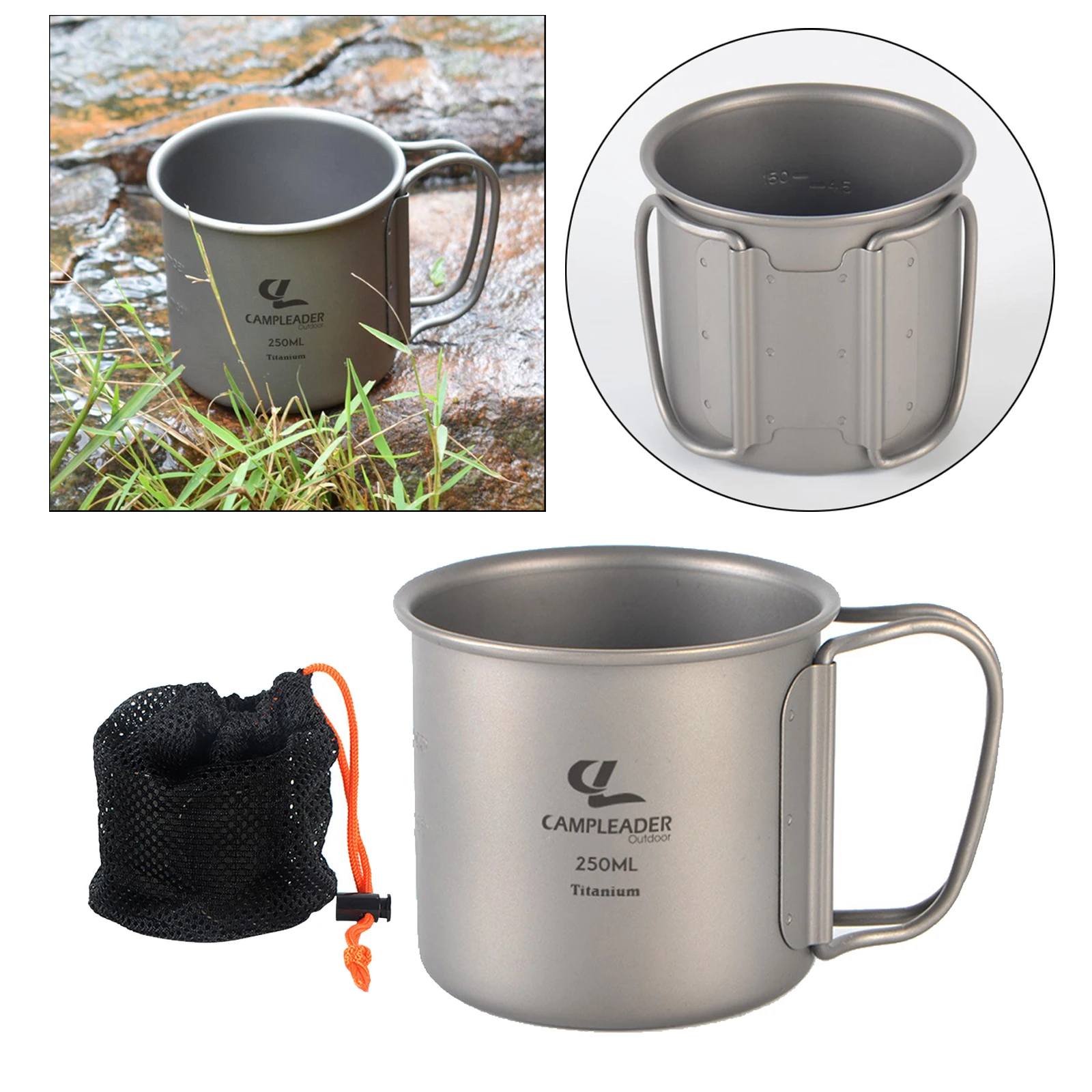 Titanium Collapsible Camping Mug Water Cup Portable Drinkware Only 40g