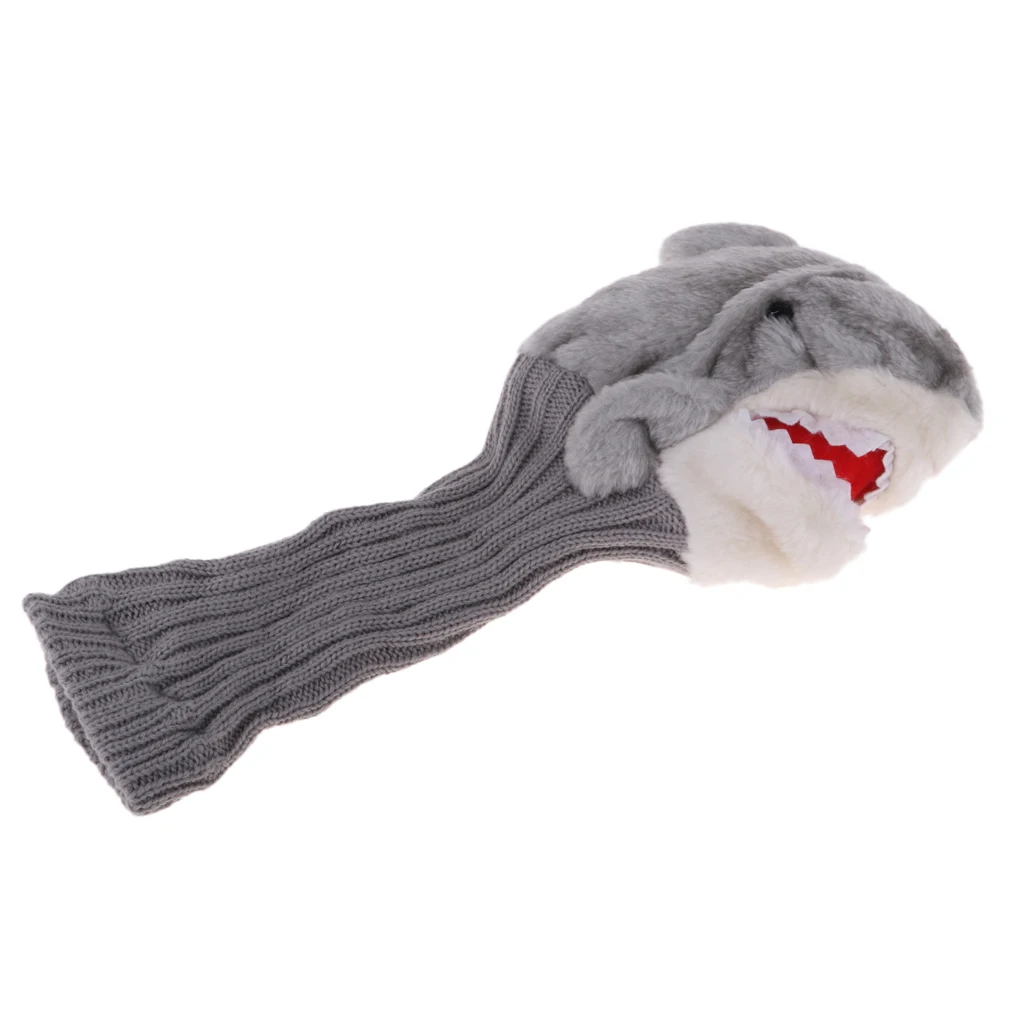Universal Golf Club Wood Head Cover Protective Headcover - Knit Shark Shape Universal Golf Club Wood Head Cover Protective Headcover - Knit Shark Shape