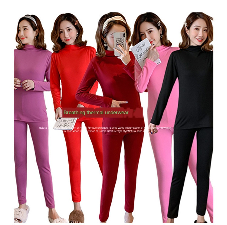 Slpbely Purple Winter Women Turtleneck Inner Wear Sexy Ladies Thermal Underwear Shaper Body Soft Warm Intimates For Female Pajama Sets Aliexpress