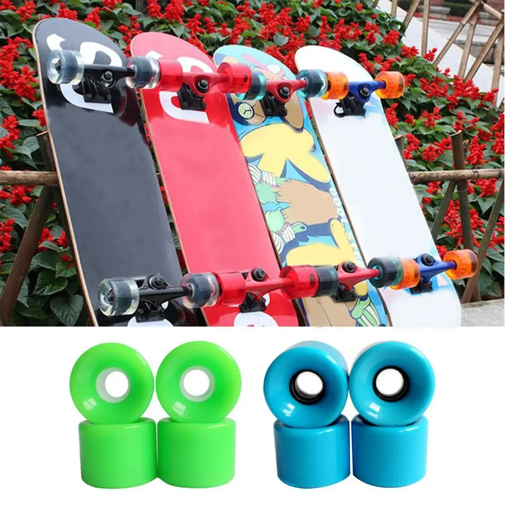 Aan het liegen Op grote schaal onbekend 4Pcs Praktische Multi color Skateboard Lange Plank Wielen Low Noise Skate  Roller Wielen Hardheid Surfplank Accessoires|Skateboarden| - AliExpress