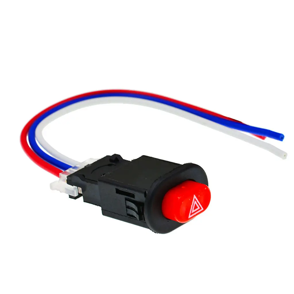 Hazard Light Double Flash Emergency Lamp Button Switch 3 Wires Lock 100mm 5A