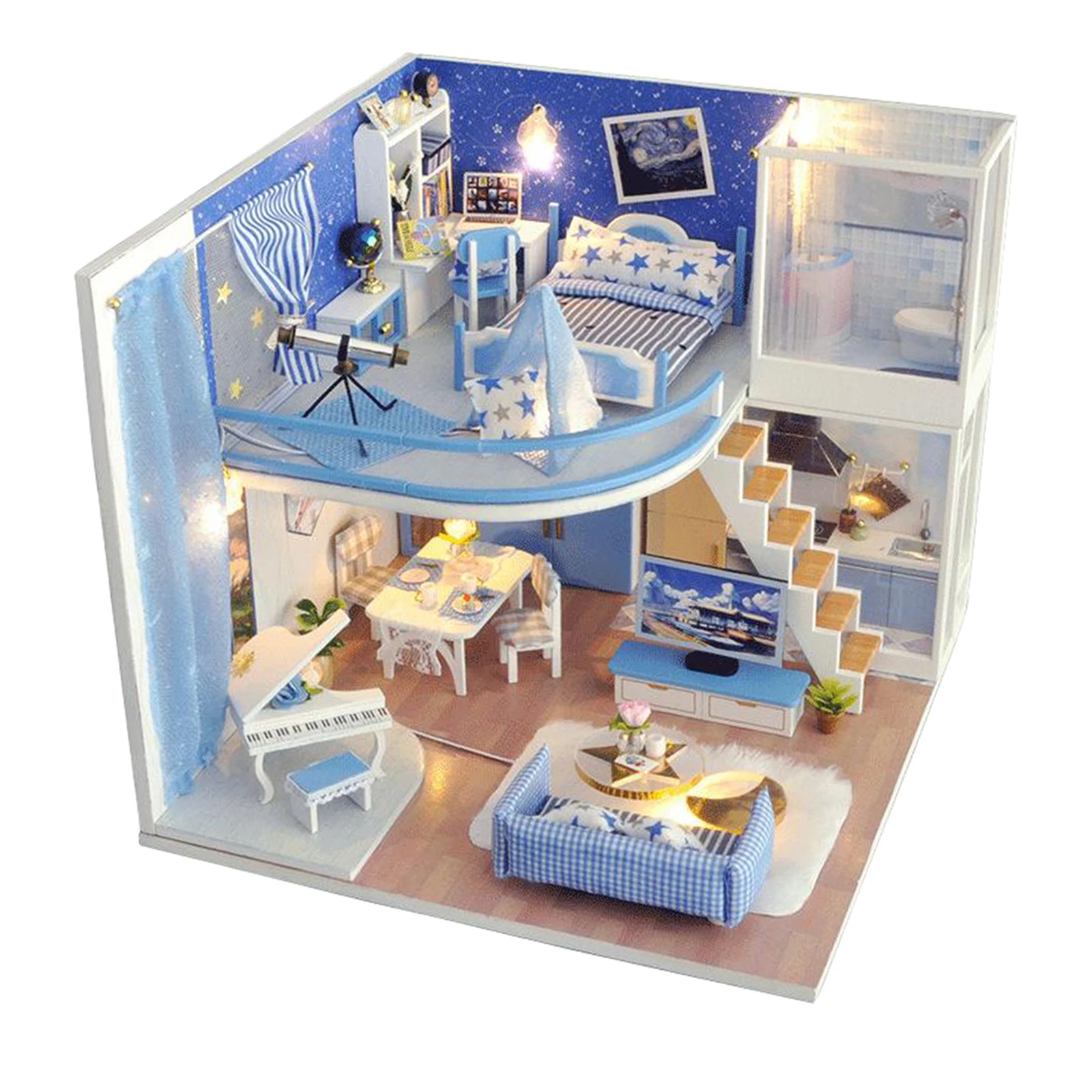 DIY Wooden Dollhouse Miniature 3d Starry Sky House Kit Craft Kits for Adults Birthday for Women and Girls Holiday Gift DIY Wooden Dollhouse Miniature 3d Starry Sky House Kit Craft Kits for Adults Birthday for Women and Girls Holiday Gift