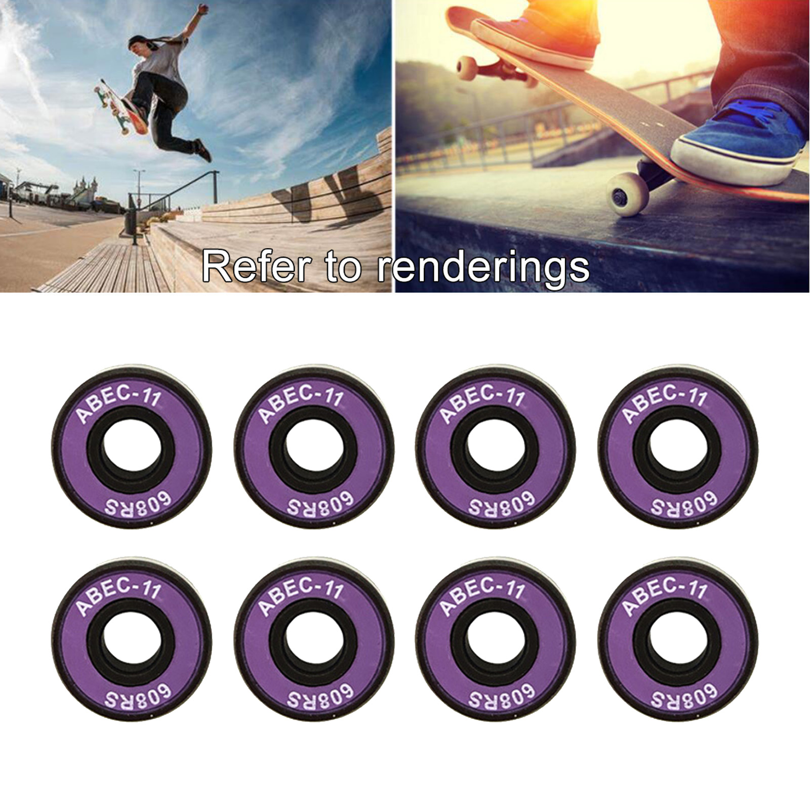 8Pieces Professional ABEC-11 Skate Scooter Skateboard Wheels Spare Bearings Ball for Skate Board Longboard Decks