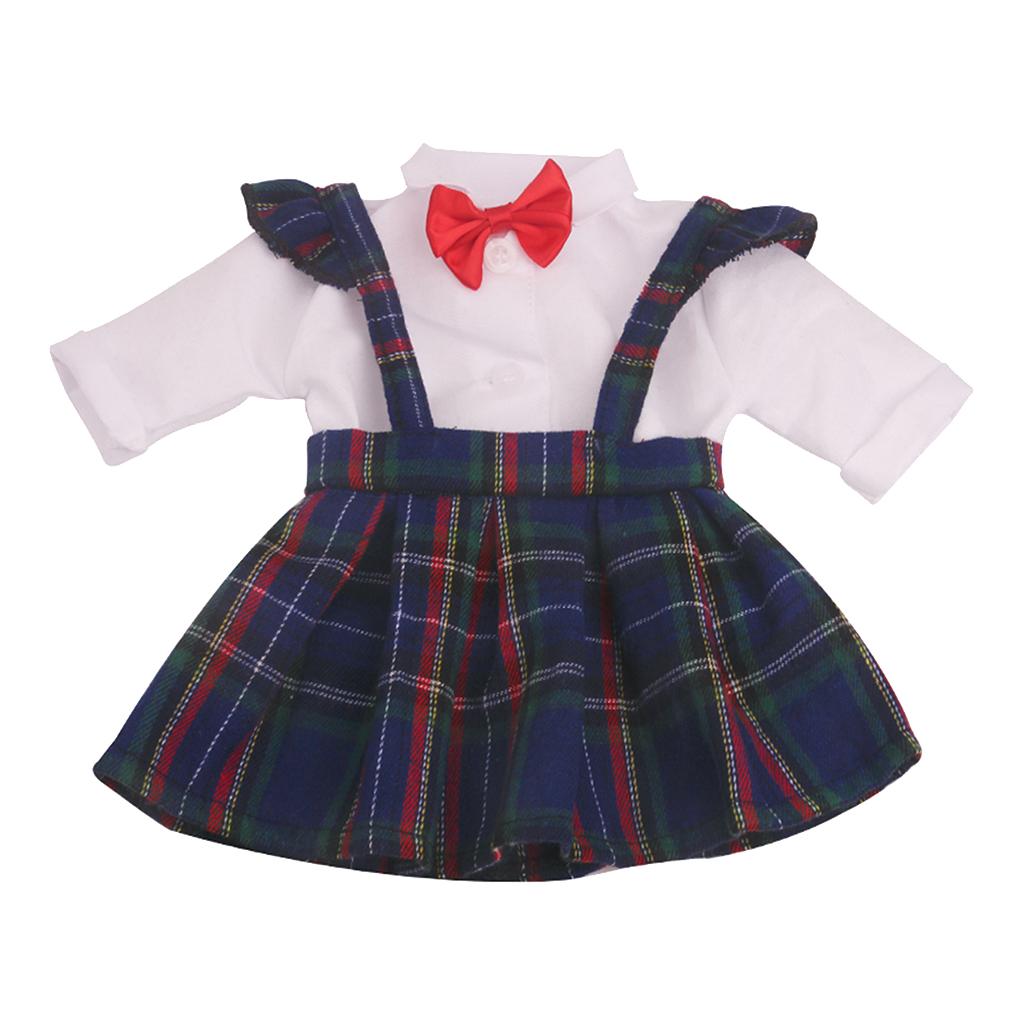 Doll Girl Clothes, Doll Students School Uniform 2-Piece Set for 18inch American Doll Clothing Pretend Play Toy