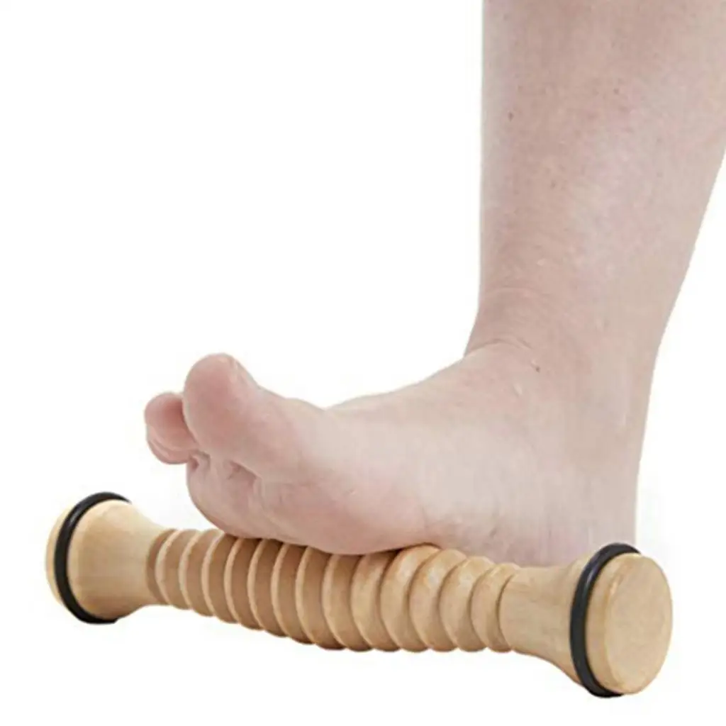 Portable Wooden Foot Roller, Foot Massager for Plantar Fasciitis Stress Relief Relaxation Acupressure Tool for Tired Feet