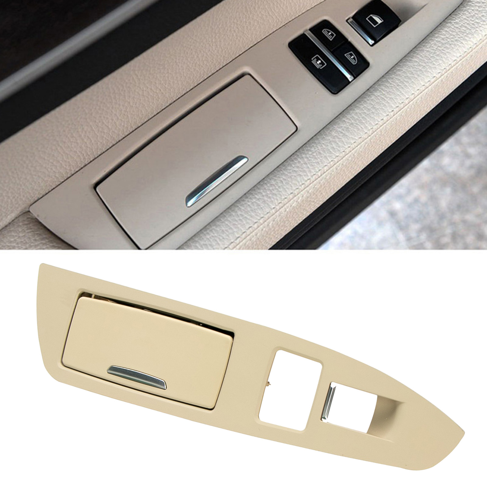 Handle Switch Door Ashtray Assemly Rear Door Interior Door Panels Trim Cover Plate for BMW 7 Series F01 2009-2017 Replace