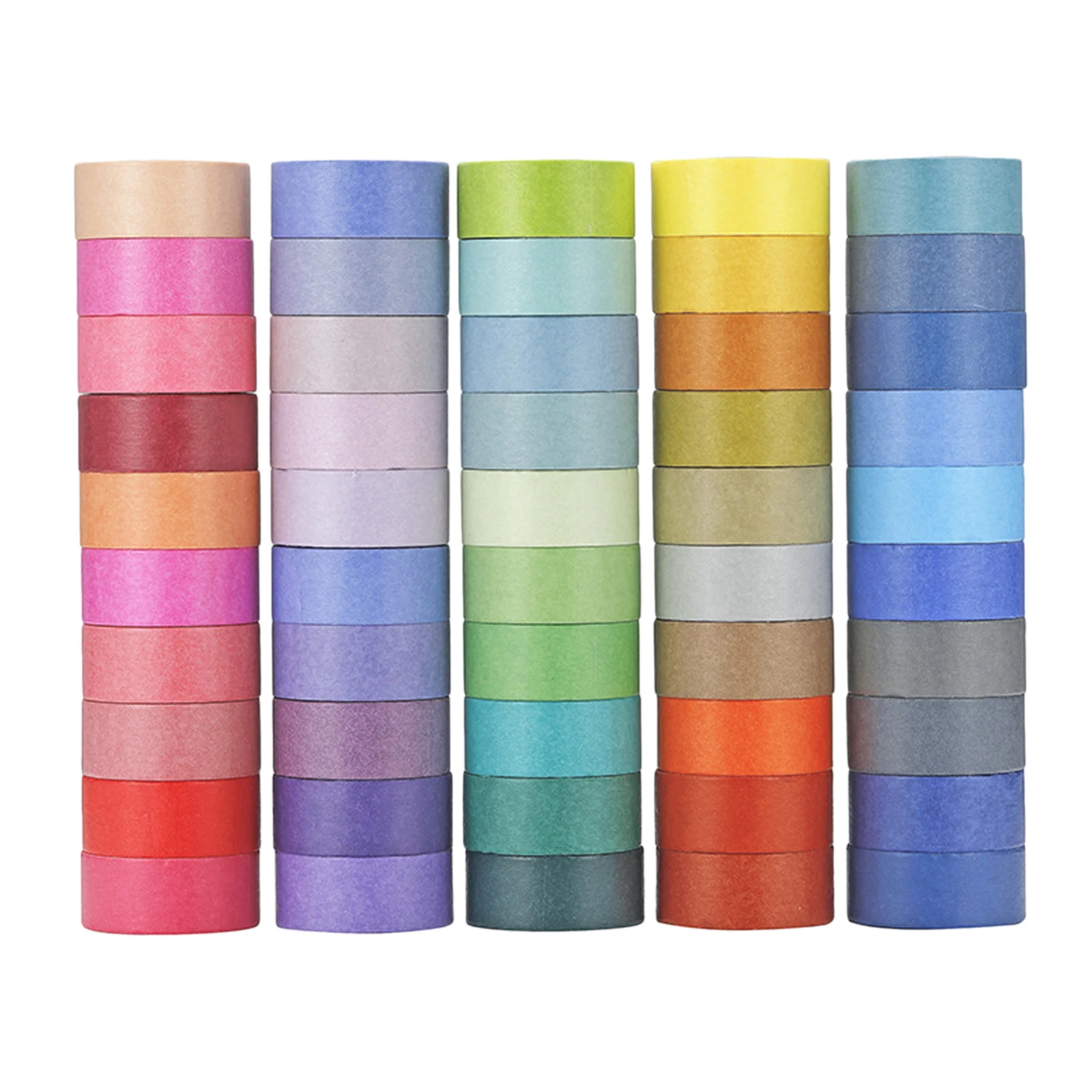 Tape 60 Pcs of 60 Colors 15mm Colored Masking Tape Rainbow Color Easy Tear Home Decoration Office School Supplies