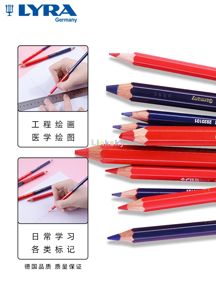 ライラスーパーferbyカラー鉛筆 デュオfarbstifte 赤 青音節ペン先生ペン2色ペン エンジニアリング研究所マーキング 標準鉛筆 Aliexpress