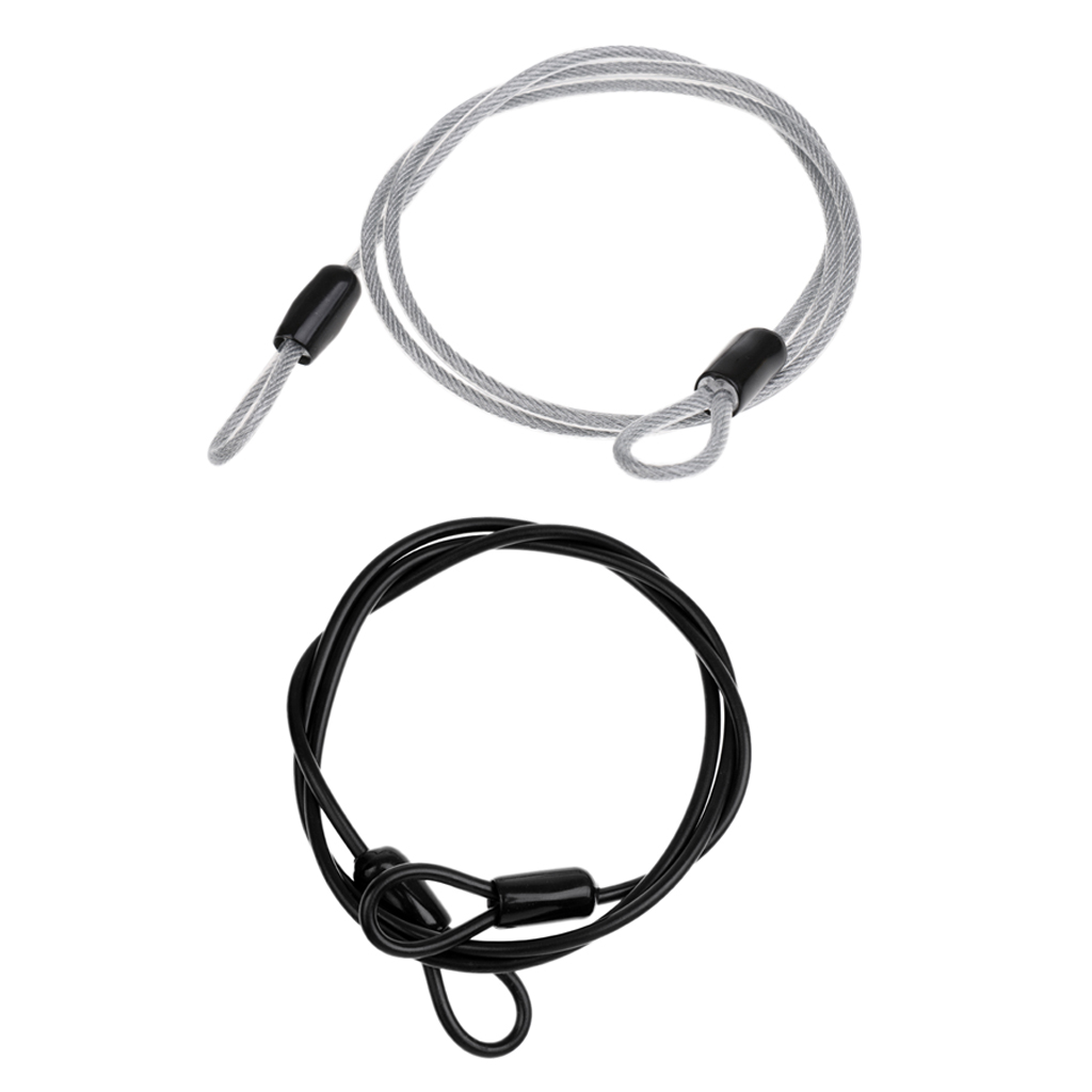 2Pcs Cycling Security Loop Bike Cable Lock Anti-theft Steel Core 100cm x 4mm