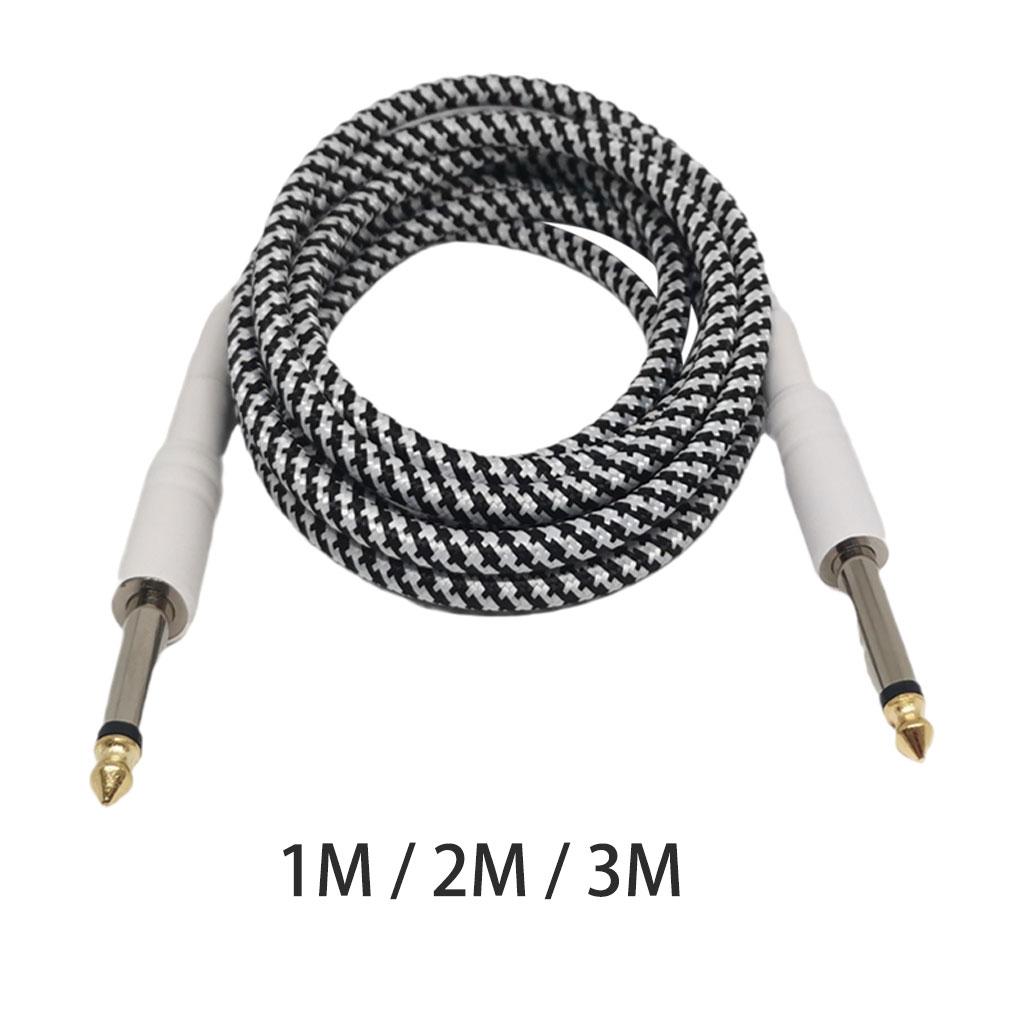 6.35mm Guitar Cable Noise Reduction Male to Male OFC Braided Connecting Line for Speakers Musical Instruments Electric Guitar