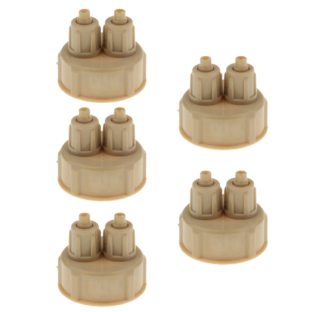 Dual Head CO2 DIY Reactor Bottle Caps for Aquarium CO2 Diffuser Air Generator