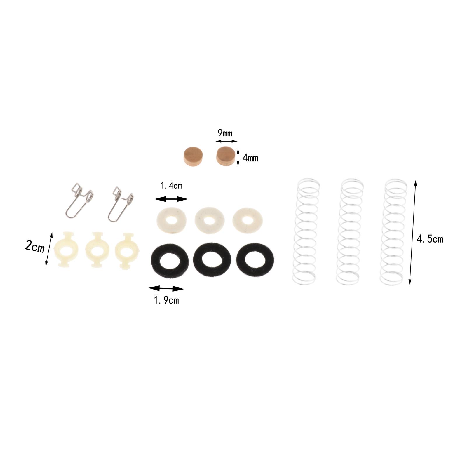 16pcs Trumpet Valve Repair Kit w/ Spring Rest Felt Pad for Trumpet Cornet Musical Instrument Maintenance Parts