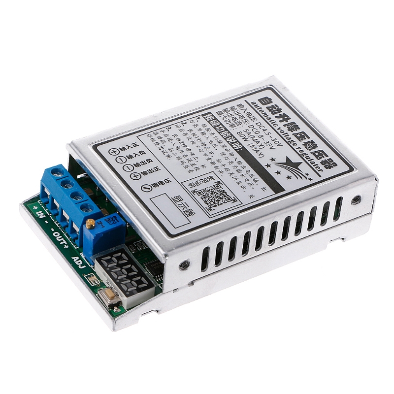 Passo para Cima e para Baixo Módulo da Fonte de Alimentação da C.c. 4.5-30v do Estabilizador do Módulo do Regulador de Tensão ao Módulo Dc-dc Automático Fonte de Alimentação C.c. 0.8-33v 5a 80w dc da 2 DC-DC automático passo para cima e para