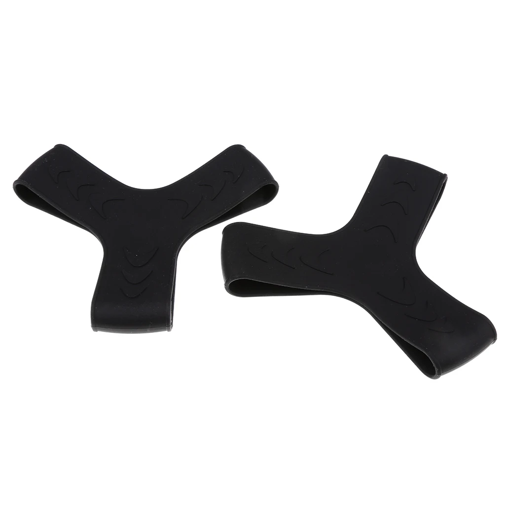 2Pcs Scuba Diving Snorkeling Silicone Fin Keepers Holder/ Gripper Strap Set Silica Gel Swimming Equipment S/M/L Black