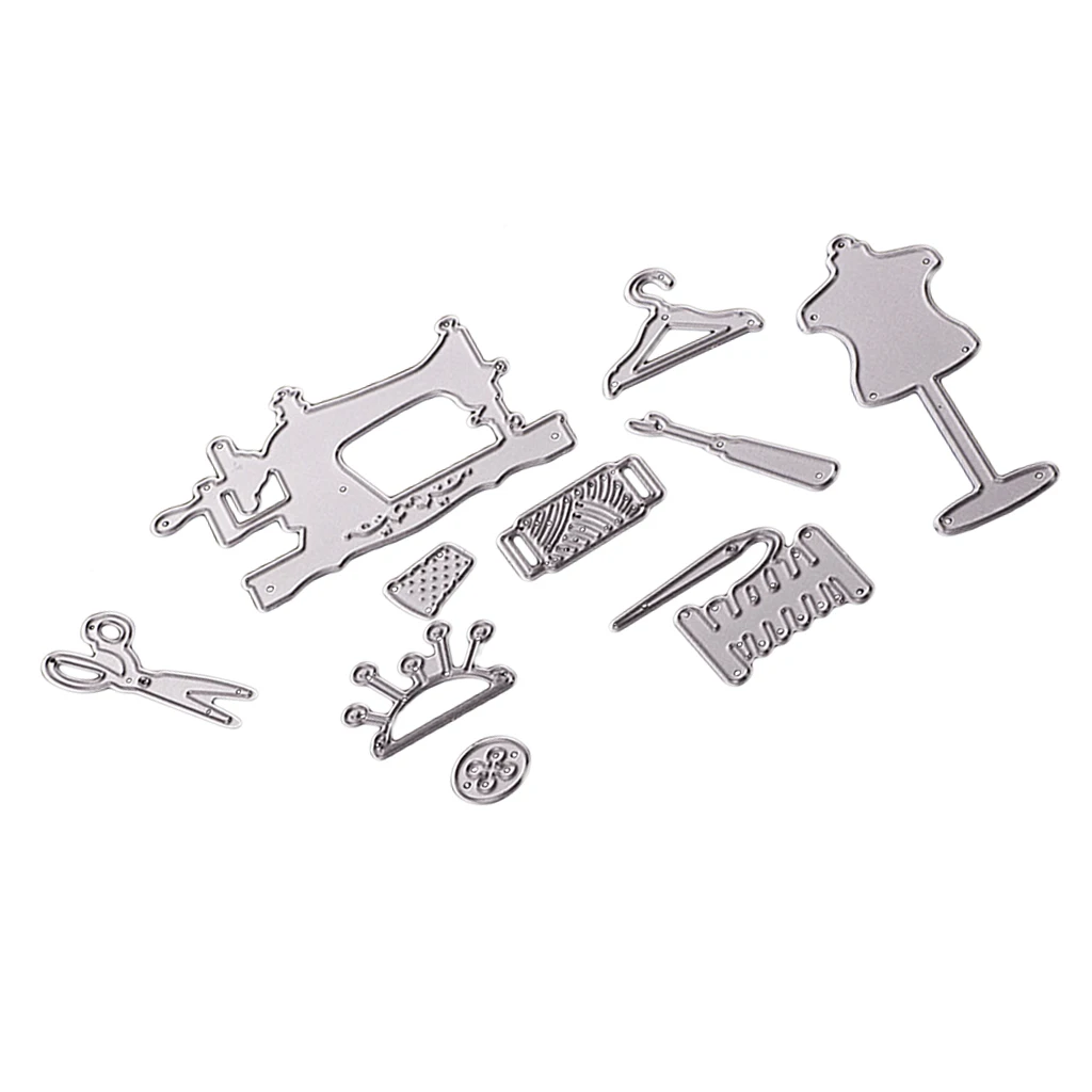Metal Cutting Dies DIY Scrapbooking/Photo Album Decorative Sewing Style Kit 10 Small Accessories