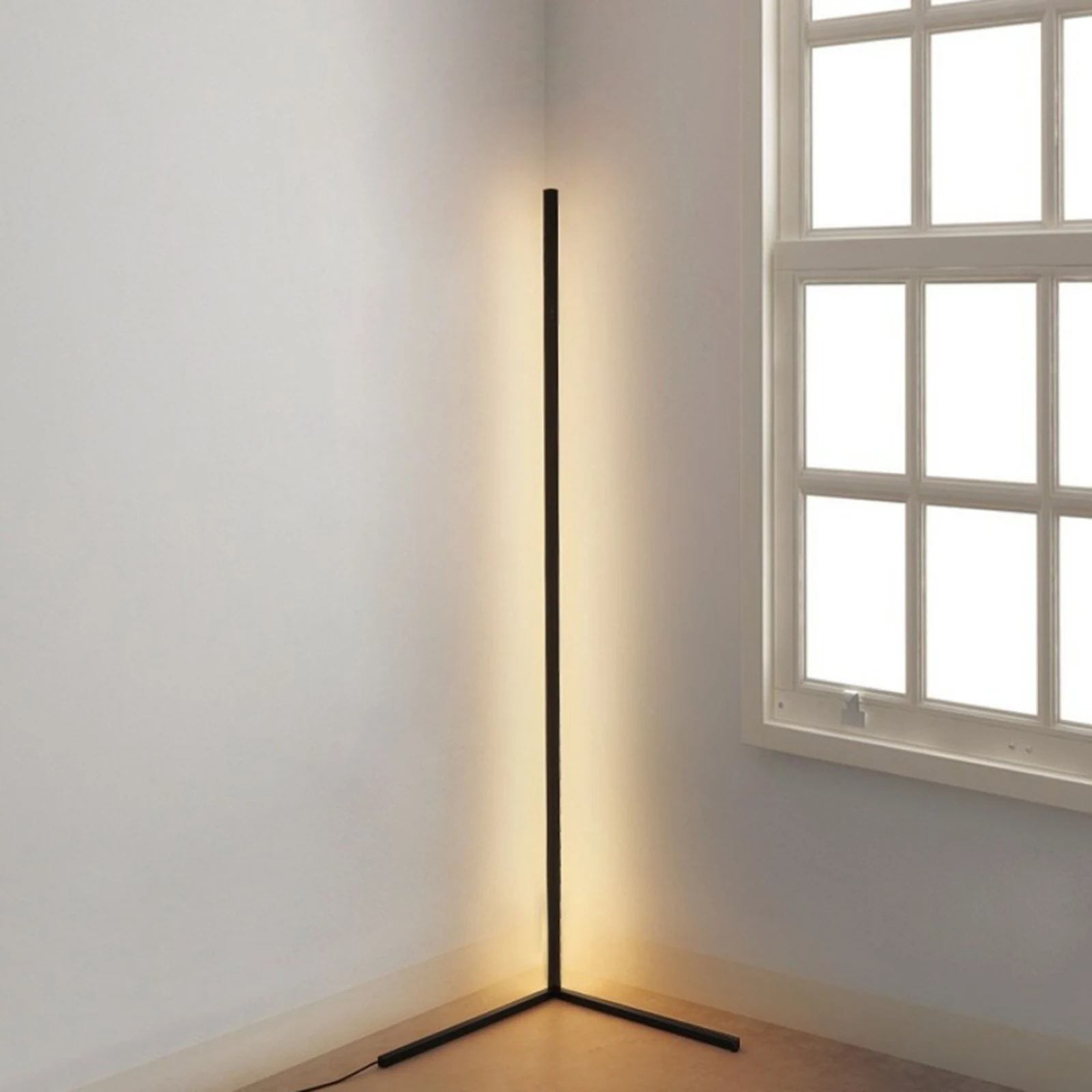 Metal LED wall corner and floor lamp color changing RGB lighting