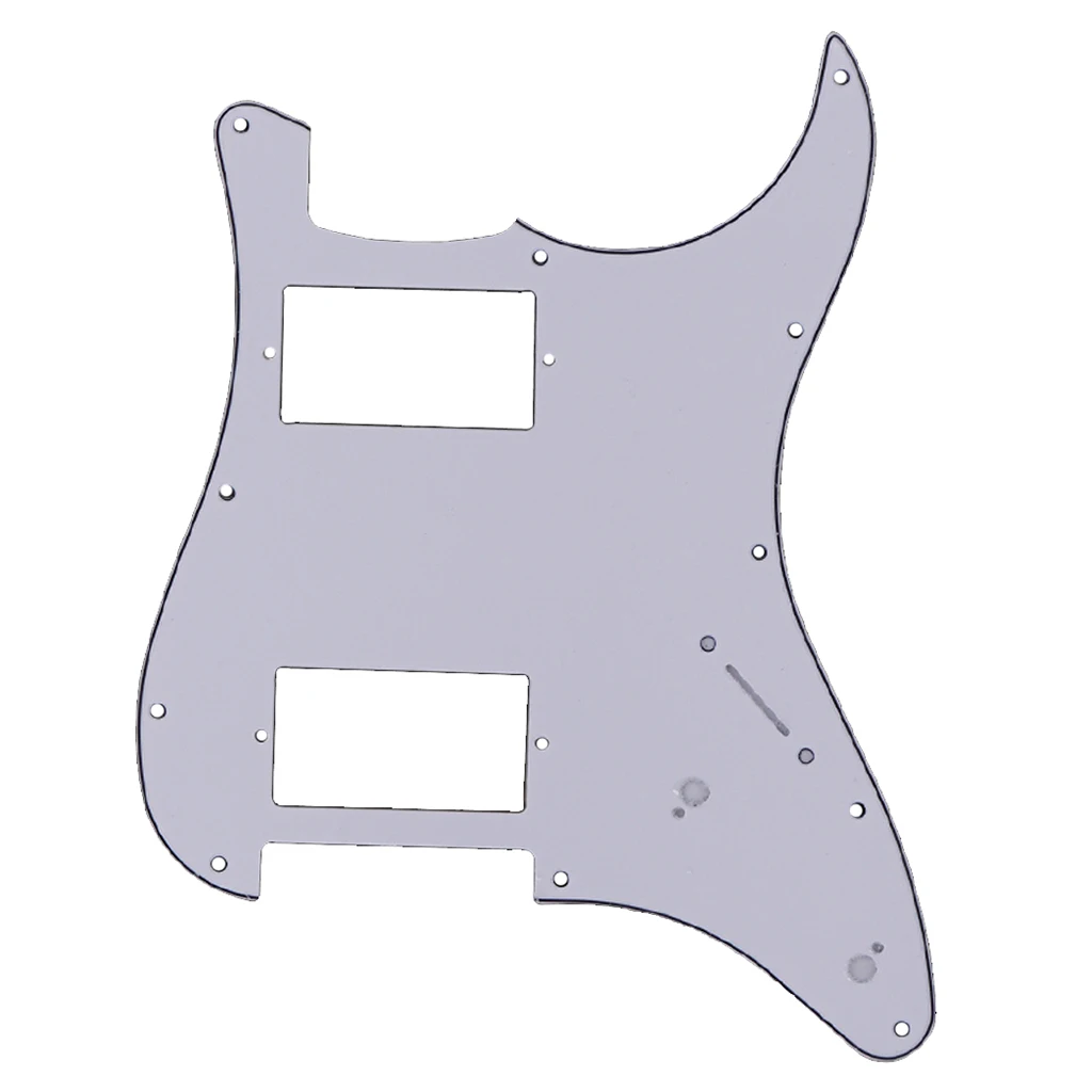 11 Hole HH PVC Guitar Pickguard Scratch Plate for ST SQ White