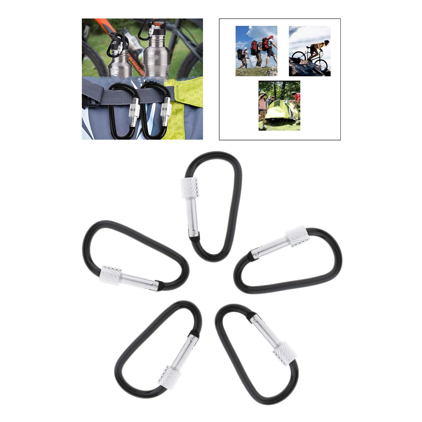 5x Carabiner Clips Hiking Keychain Dog Leash D-Ring Buckle Backpack Accessories