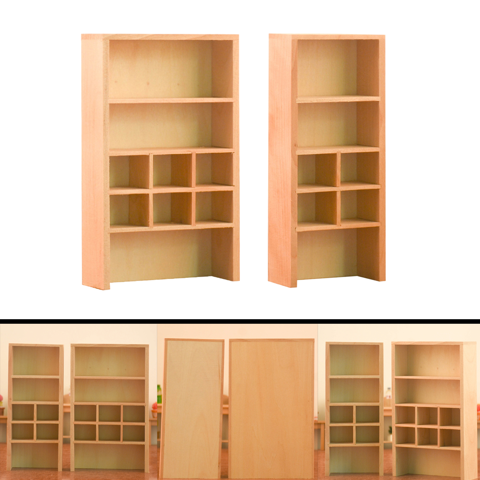 Wooden Miniature Cabinet Side Board Storage Shelves for 1:12 Dollhouse Furniture Life Scene Accessory Toys