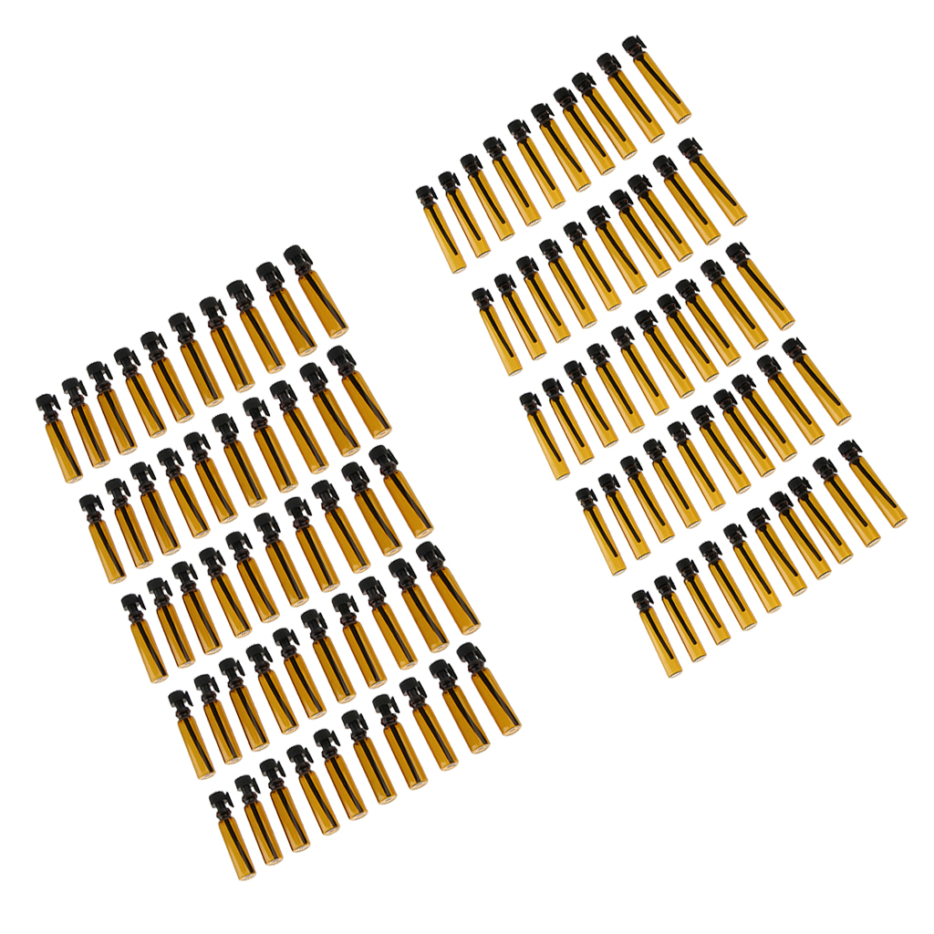 100Pcs 1/2ML Amber Empty Bottle Glass  Botlles Fragrance Vials Containers