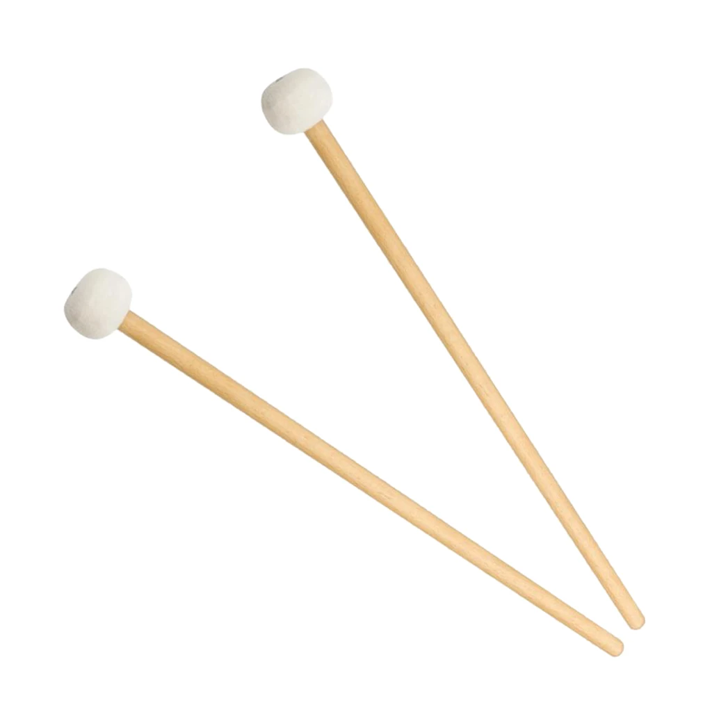 2 Pack Timpani Mallets Sticks Felt Head Drum Sticks Mallets With Wood Handle