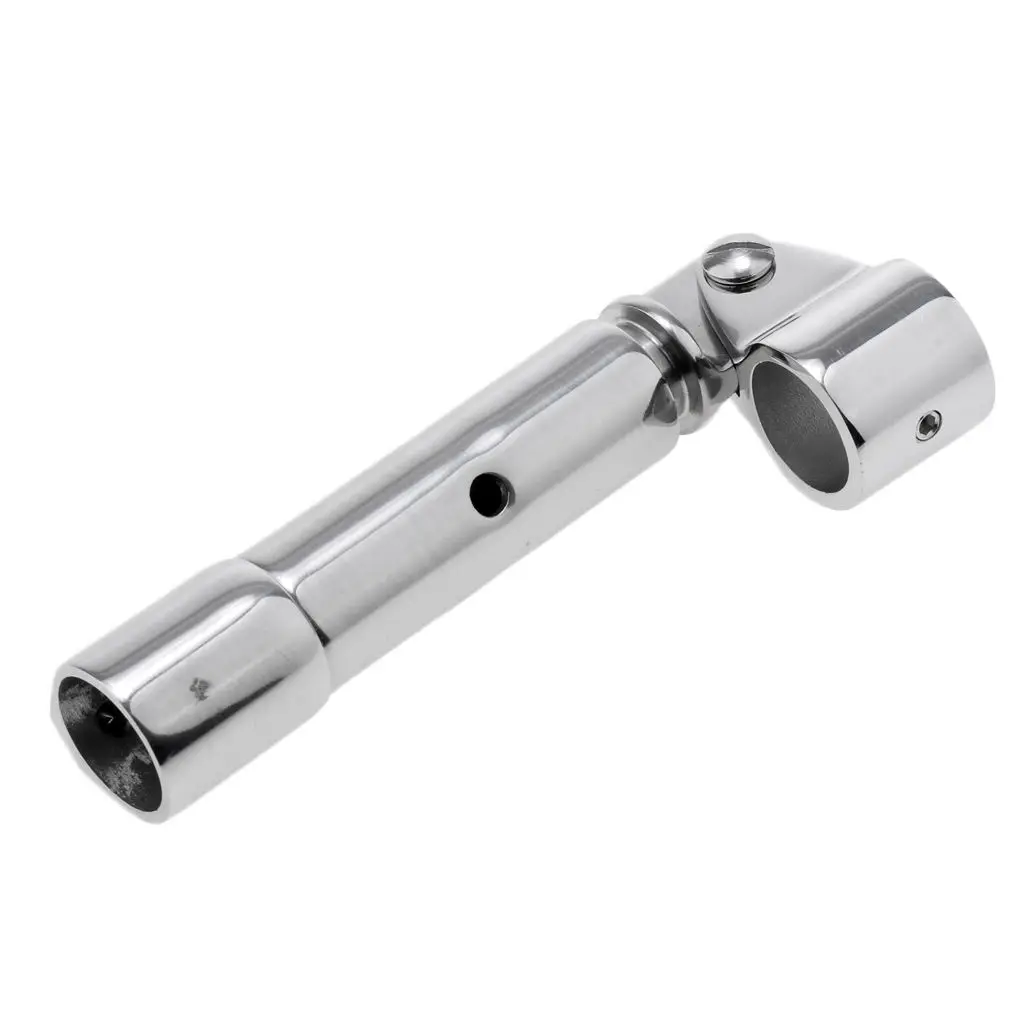 High Quality 316 Stainless Steel Flexible Bimini Top  Eye End 22mm Deck Hinge Mount (Silver)