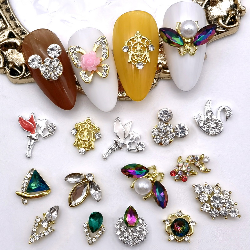 Best of 10pcs / package Manicure Decorations 3D Bee Mickey Gold Fish Fairy Variety Shiny Rhinestone Gem Design Nail Decoration Accessories Reviews & Tips