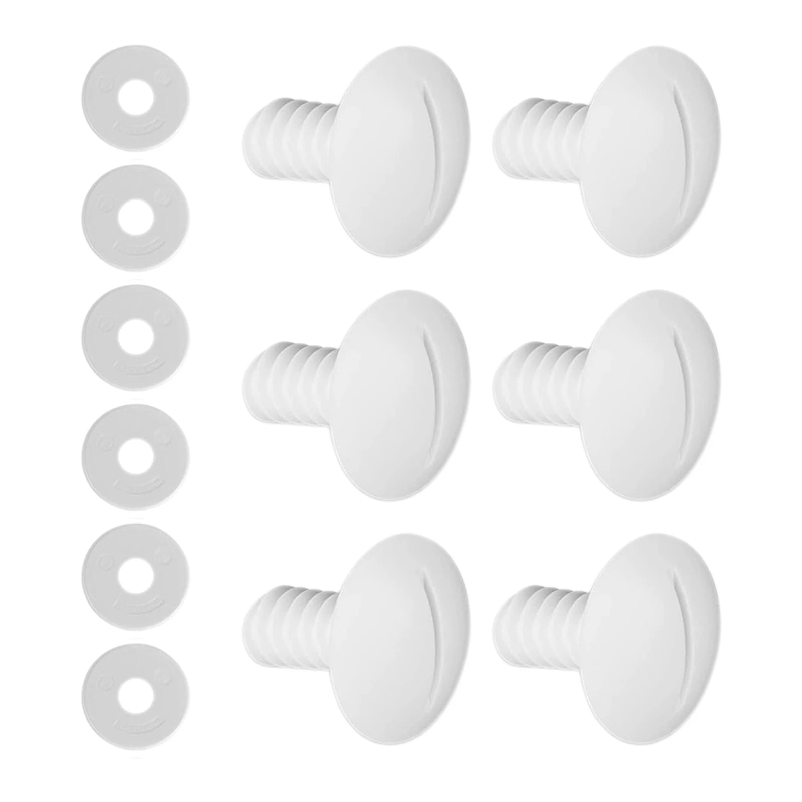 6 Sets White Plastic Wheel Screws with Washers C55 for Polaris 180 280 Pool