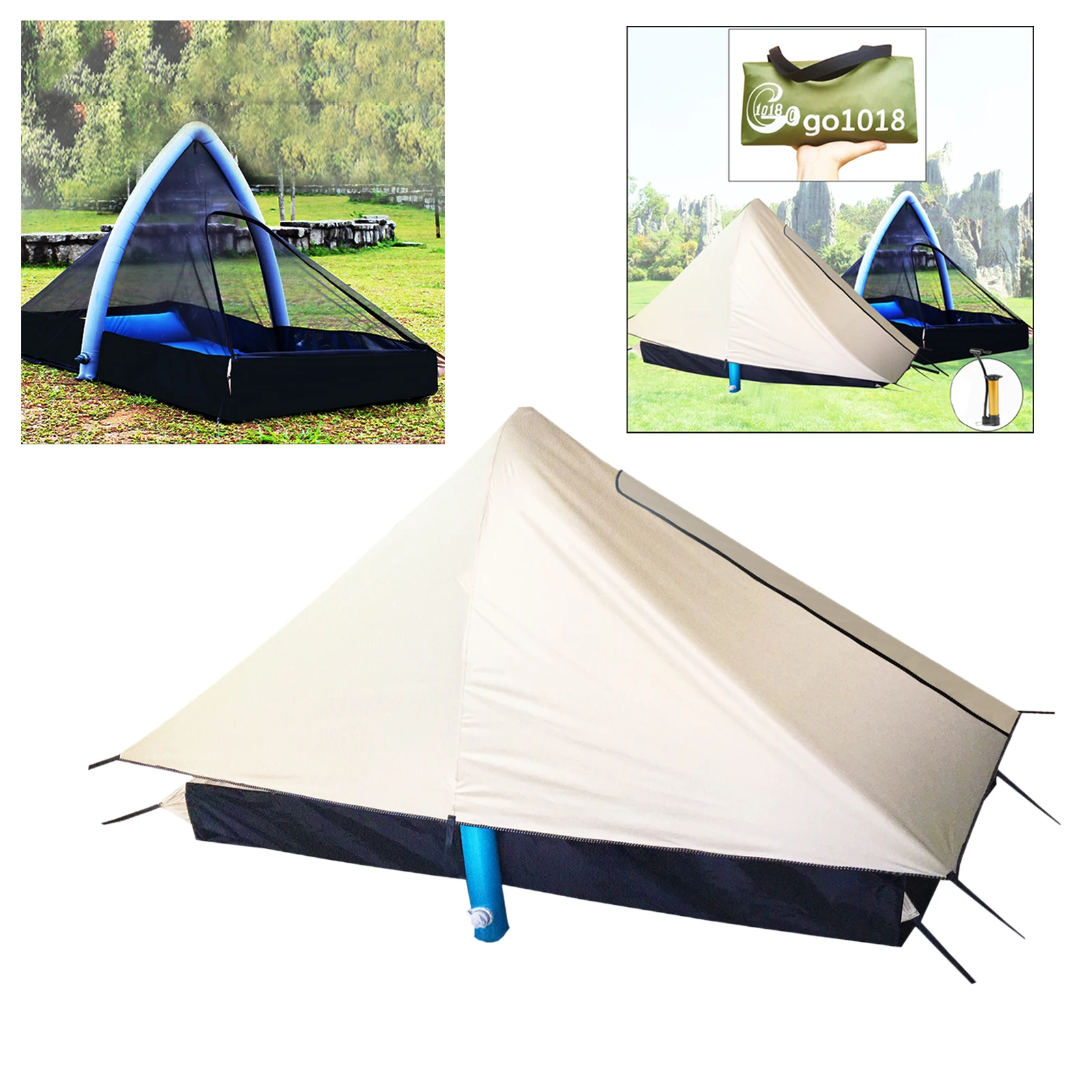 Waterproof Inflatable Single Tents Weather Pod Sun Shelter Portable 1-2 Person Tent for Adults Kids Family Camping Hunting