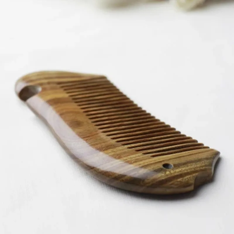 Sandalwood Comb   13cm Supports Carving Anti-static Green Wooden Fish Combs Wood Hair accessory tools 13*5.7*1.3cm