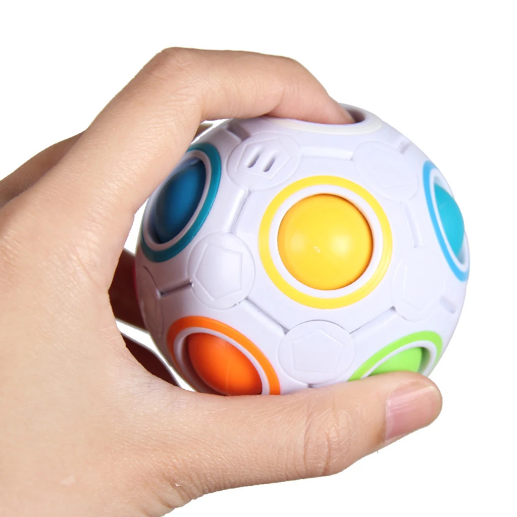 7cm  Rainbow Puzzle Ball Football Cube Built-in Buckle Decompression Educational Toy Puzzle Soccer Adult Stress Reliever